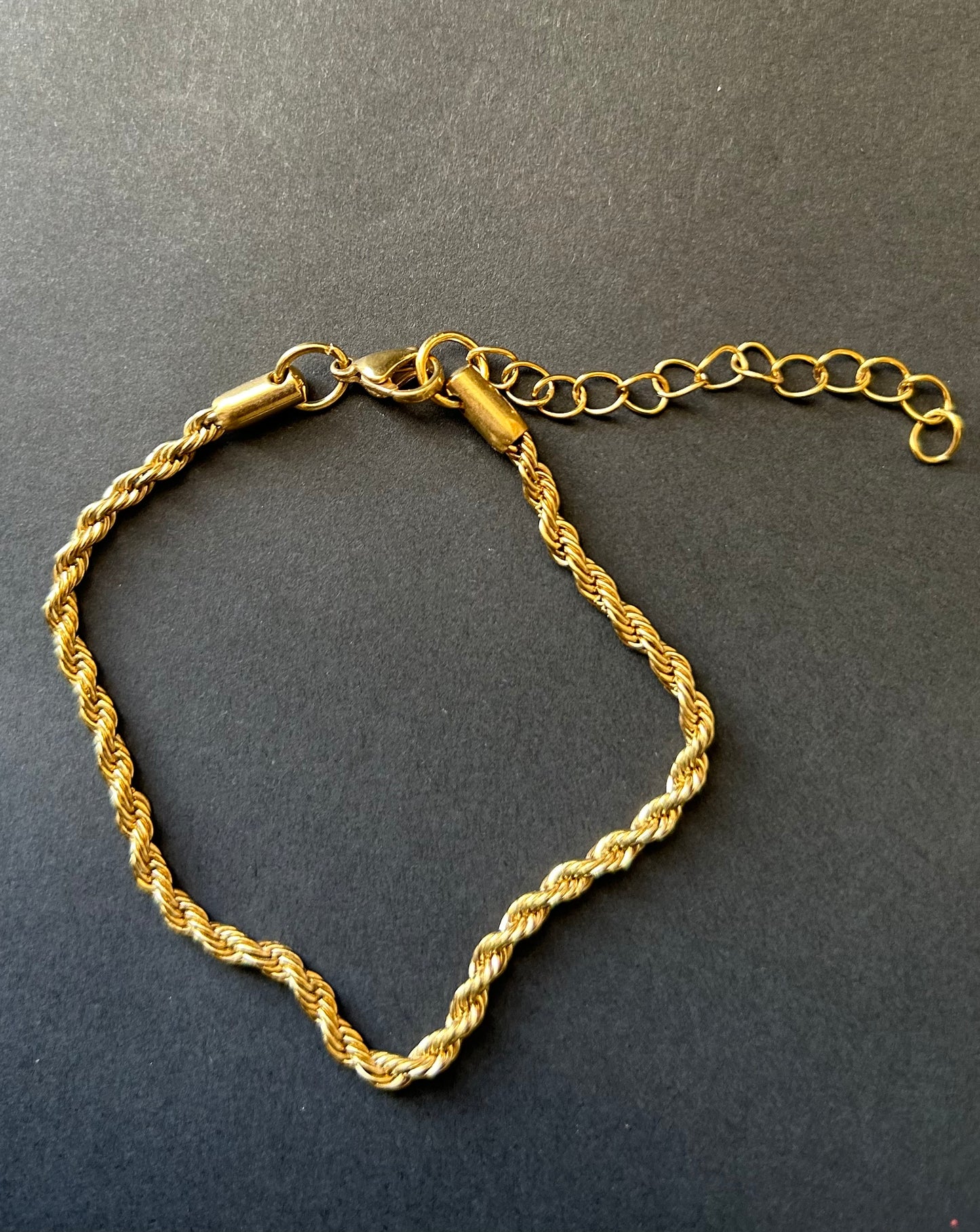 Gold rope bracelet