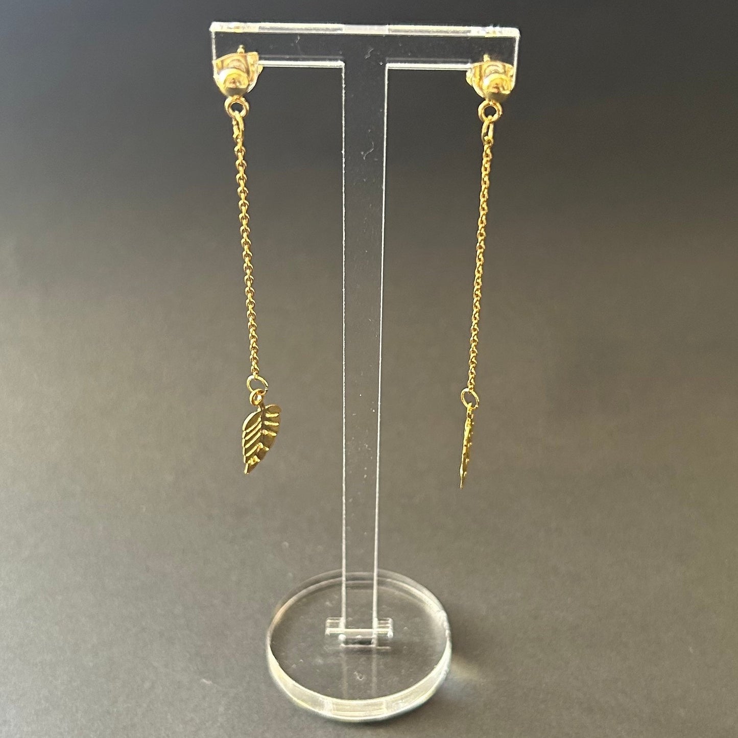 Golden leave earrings