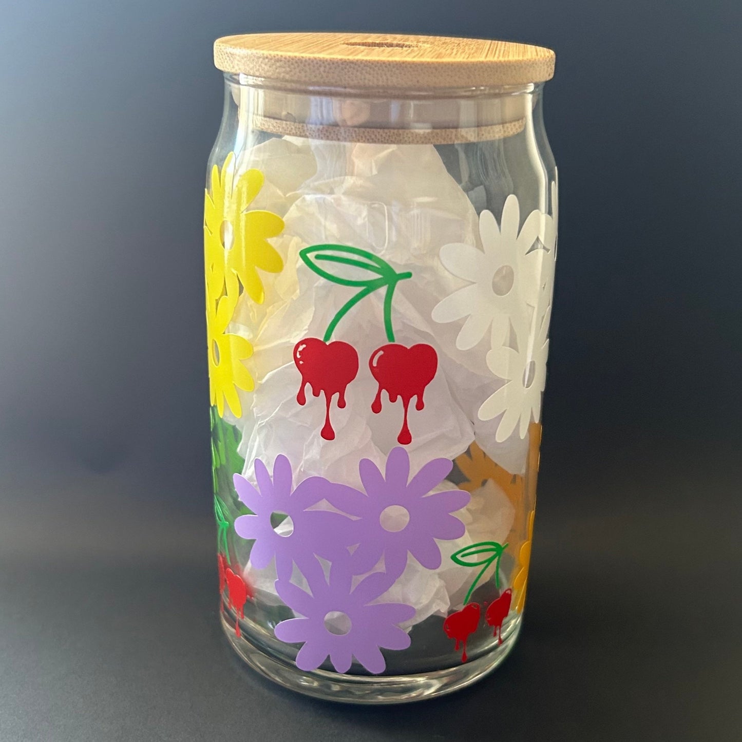 Cherry Flower glass cup