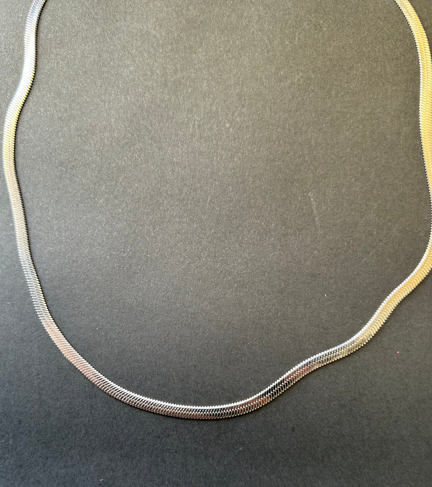 Silver Herringbone Necklace