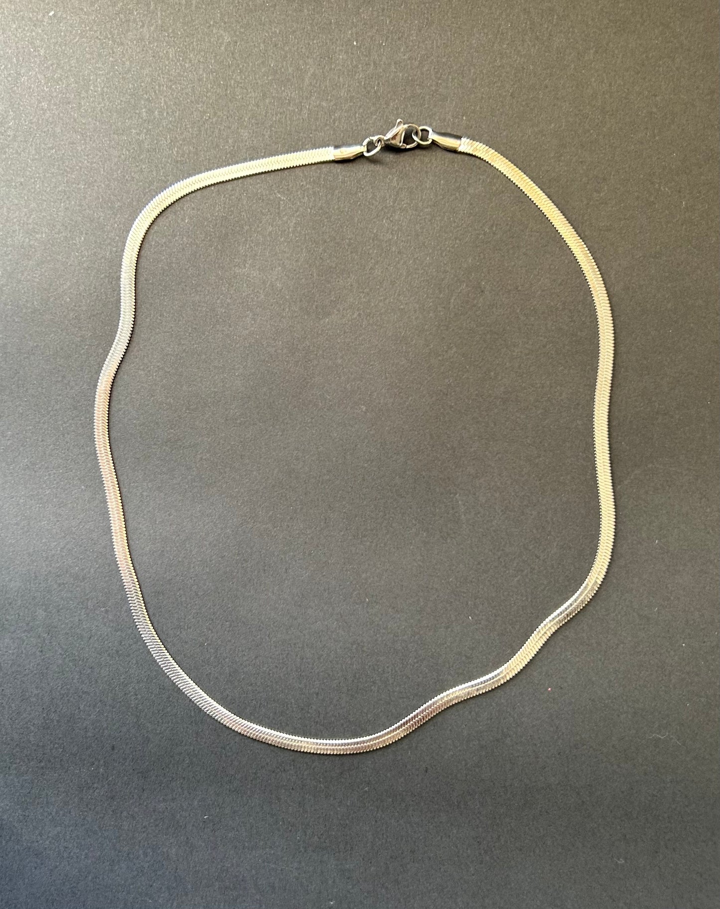 Silver Herringbone Necklace